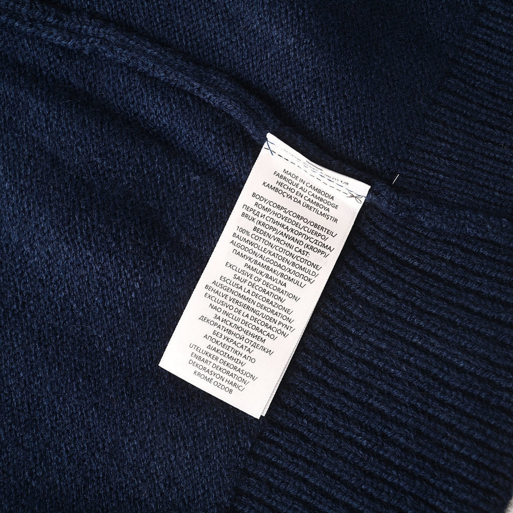 Ralph Lauren V-Neck Wool-Blend Knit Cardigan - Navy - view 4