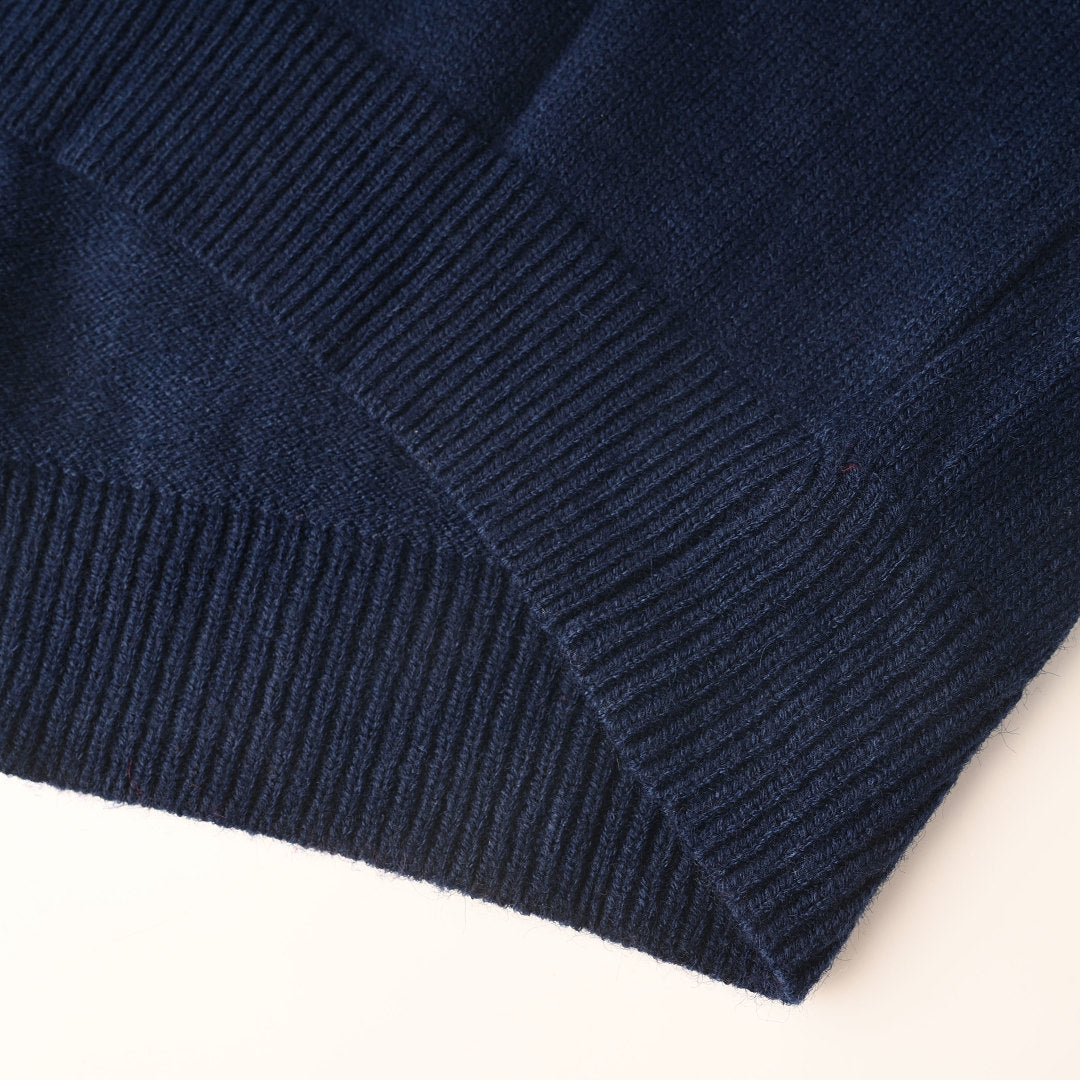 Ralph Lauren V-Neck Wool-Blend Knit Cardigan - Navy - view 5