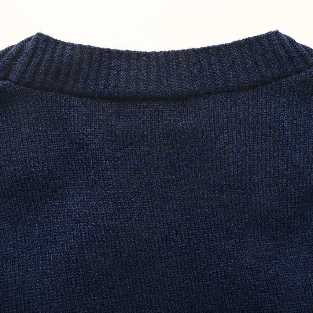 Ralph Lauren V-Neck Wool-Blend Knit Cardigan - Navy - view 6