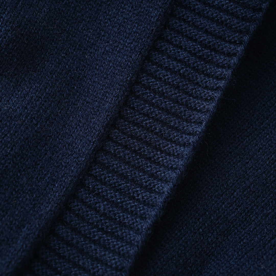 Ralph Lauren V-Neck Wool-Blend Knit Cardigan - Navy - view 8
