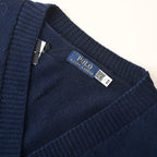 Ralph Lauren V-Neck Wool-Blend Knit Cardigan - Navy - view 10