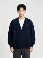 Ralph Lauren V-Neck Wool-Blend Knit Cardigan - Navy - view 13