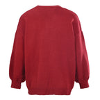 Ralph Lauren V-Neck Wool-Blend Knit Cardigan - Burgundy - view 3