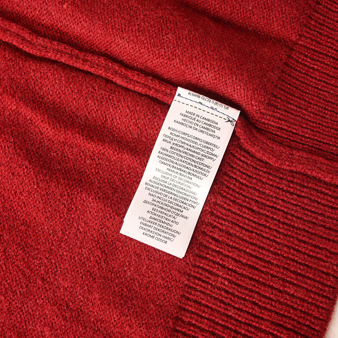 Ralph Lauren V-Neck Wool-Blend Knit Cardigan - Burgundy - view 4