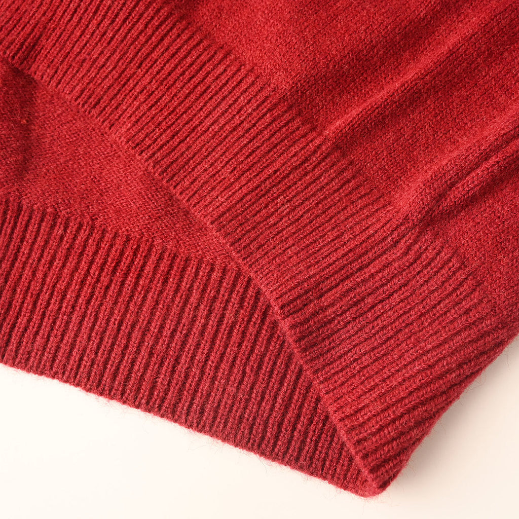 Ralph Lauren V-Neck Wool-Blend Knit Cardigan - Burgundy - view 5