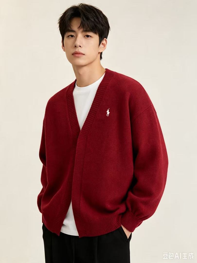 Ralph Lauren V-Neck Wool-Blend Knit Cardigan - Burgundy - view 19