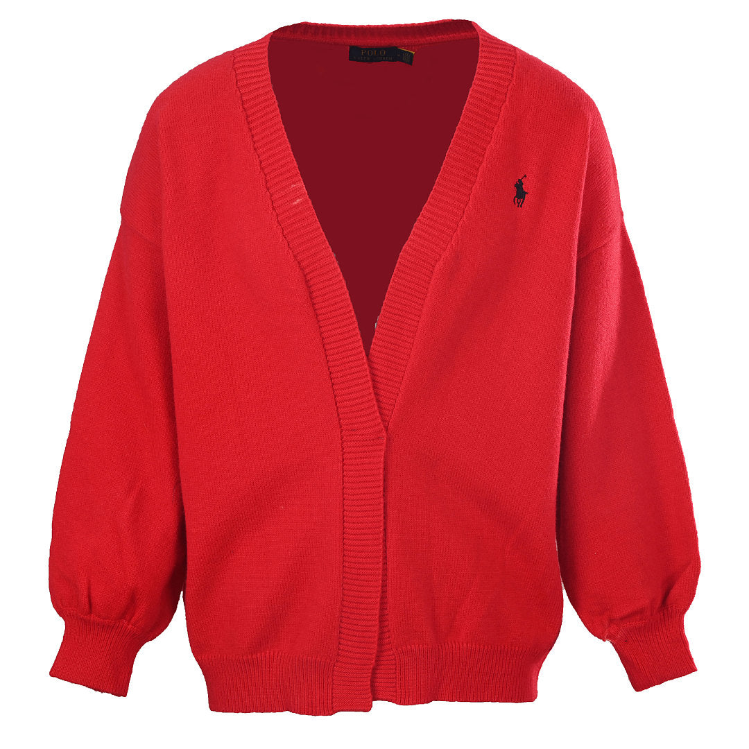 Ralph Lauren V-Neck Wool-Blend Knit Cardigan - Red - view 1