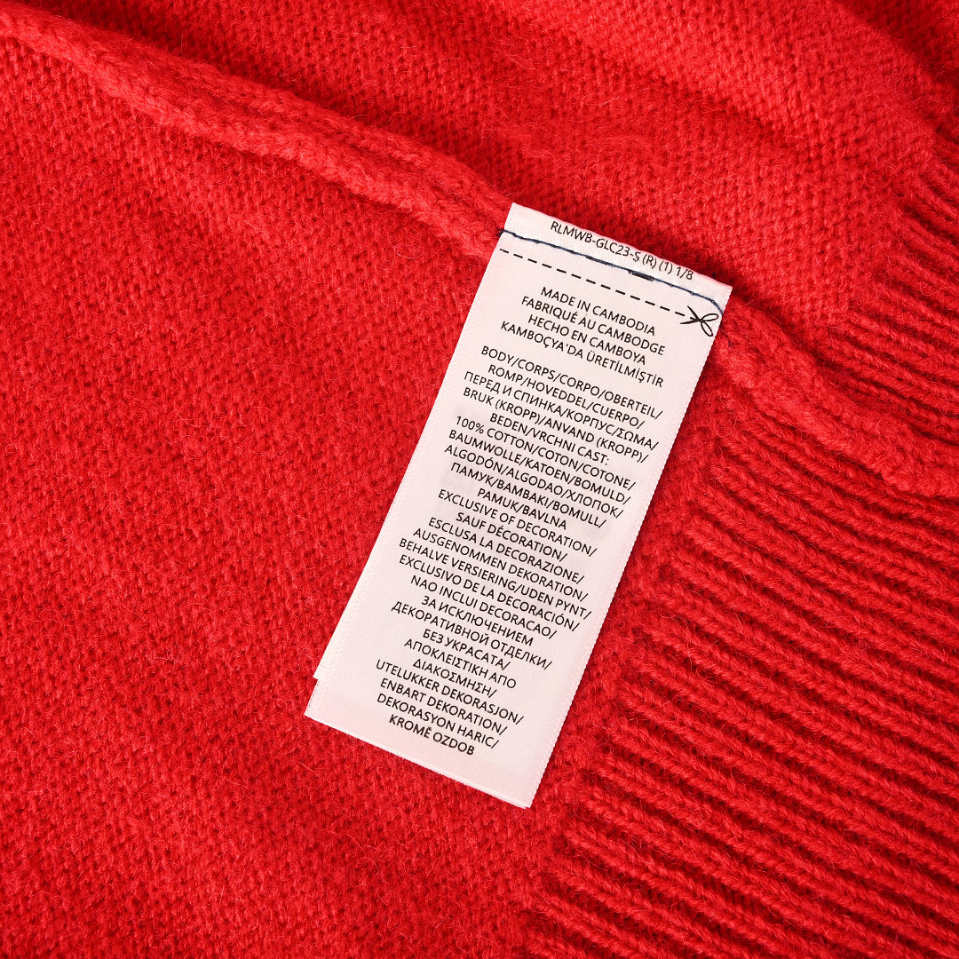 Ralph Lauren V-Neck Wool-Blend Knit Cardigan - Red - view 4
