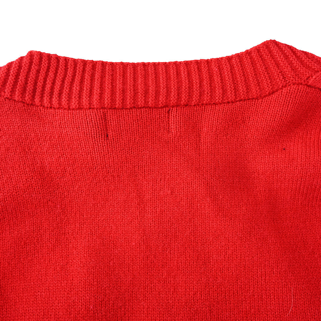 Ralph Lauren V-Neck Wool-Blend Knit Cardigan - Red - view 6
