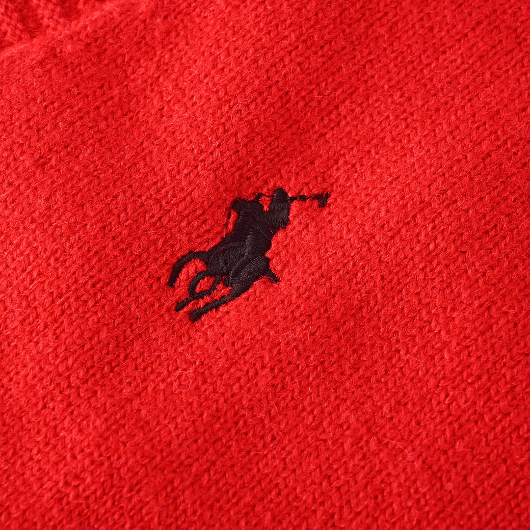 Ralph Lauren V-Neck Wool-Blend Knit Cardigan - Red - view 9