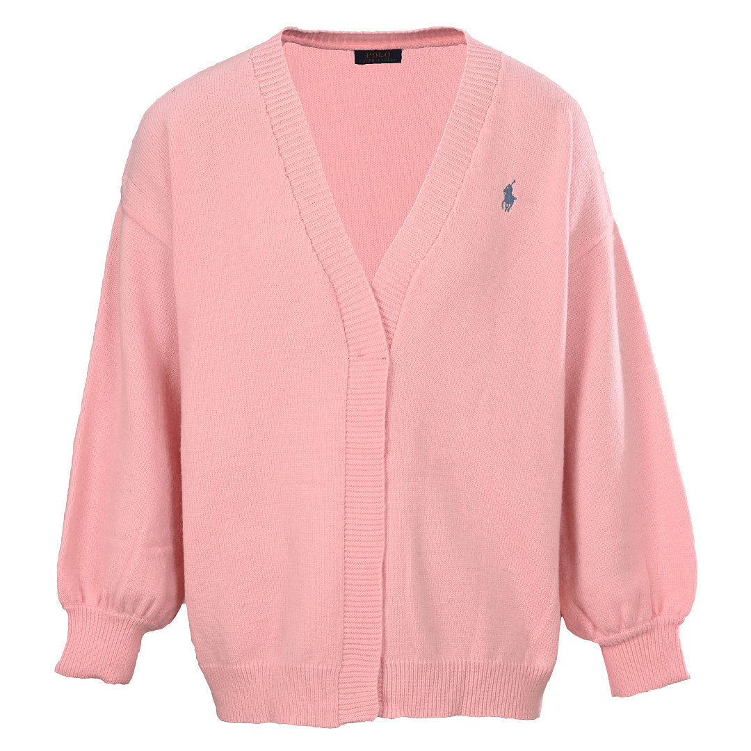 Ralph Lauren V-Neck Wool-Blend Knit Cardigan - Pink - view 1