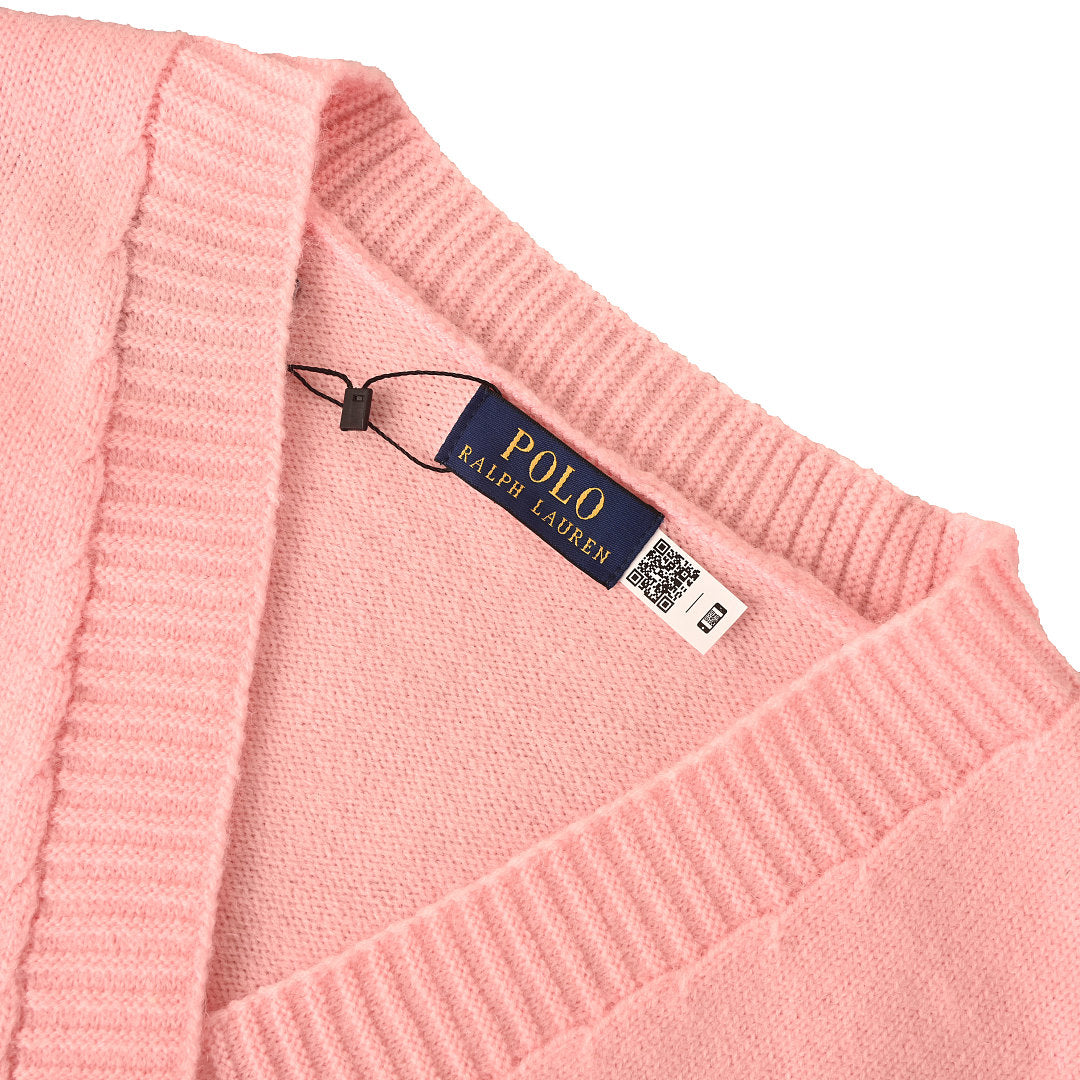 Ralph Lauren V-Neck Wool-Blend Knit Cardigan - Pink - view 10
