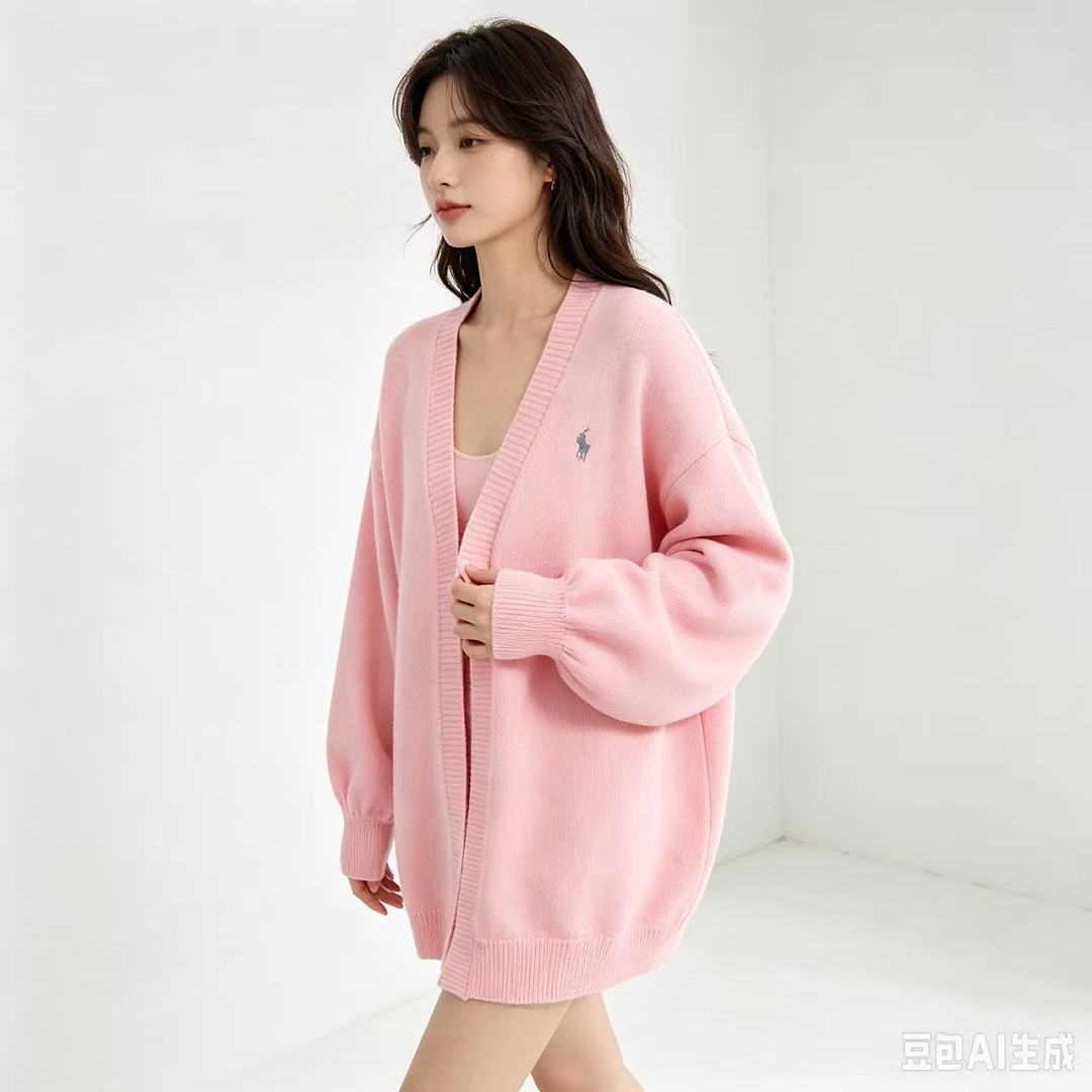 Ralph Lauren V-Neck Wool-Blend Knit Cardigan - Pink - view 13