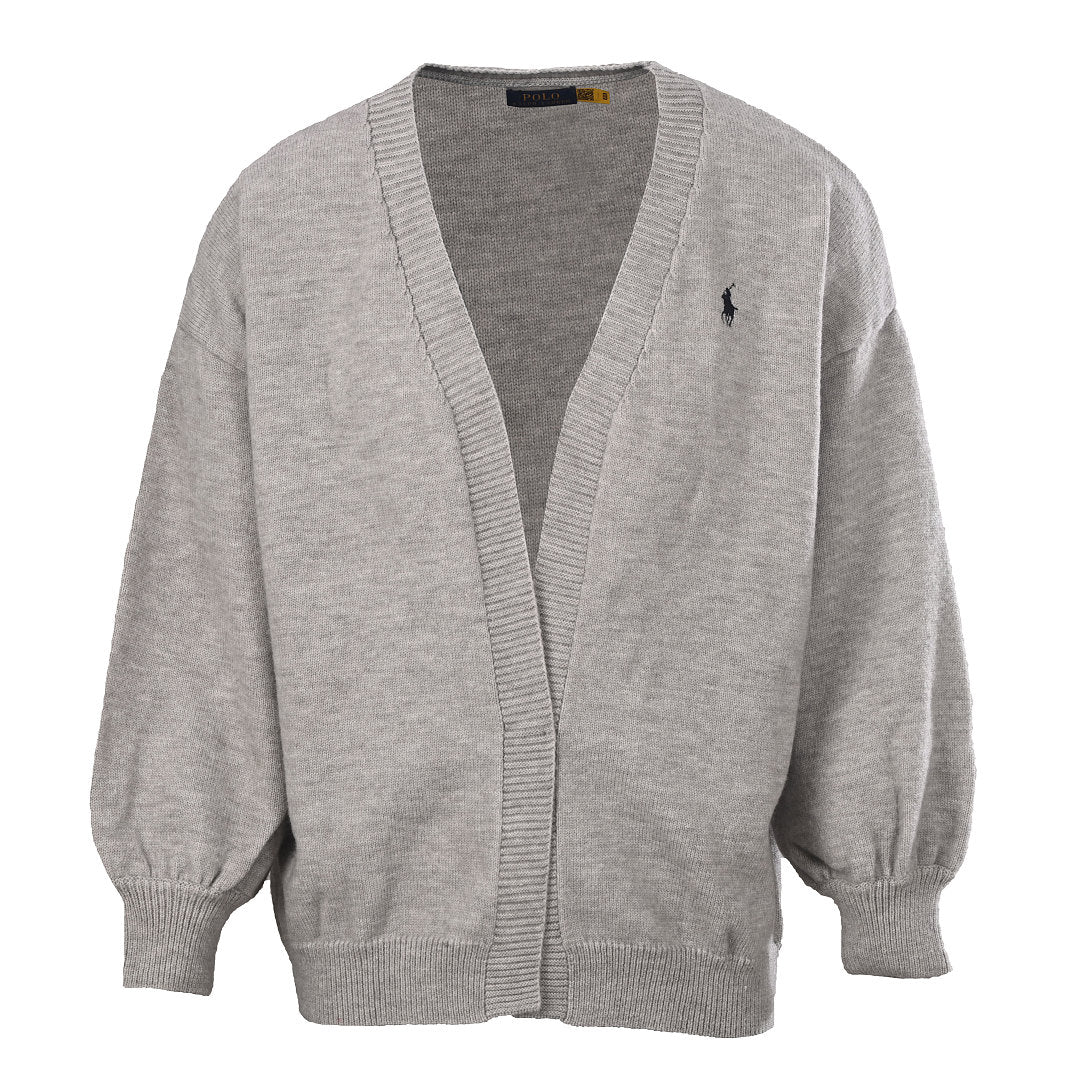 Ralph Lauren V-Neck Wool-Blend Knit Cardigan - Gray - view 1