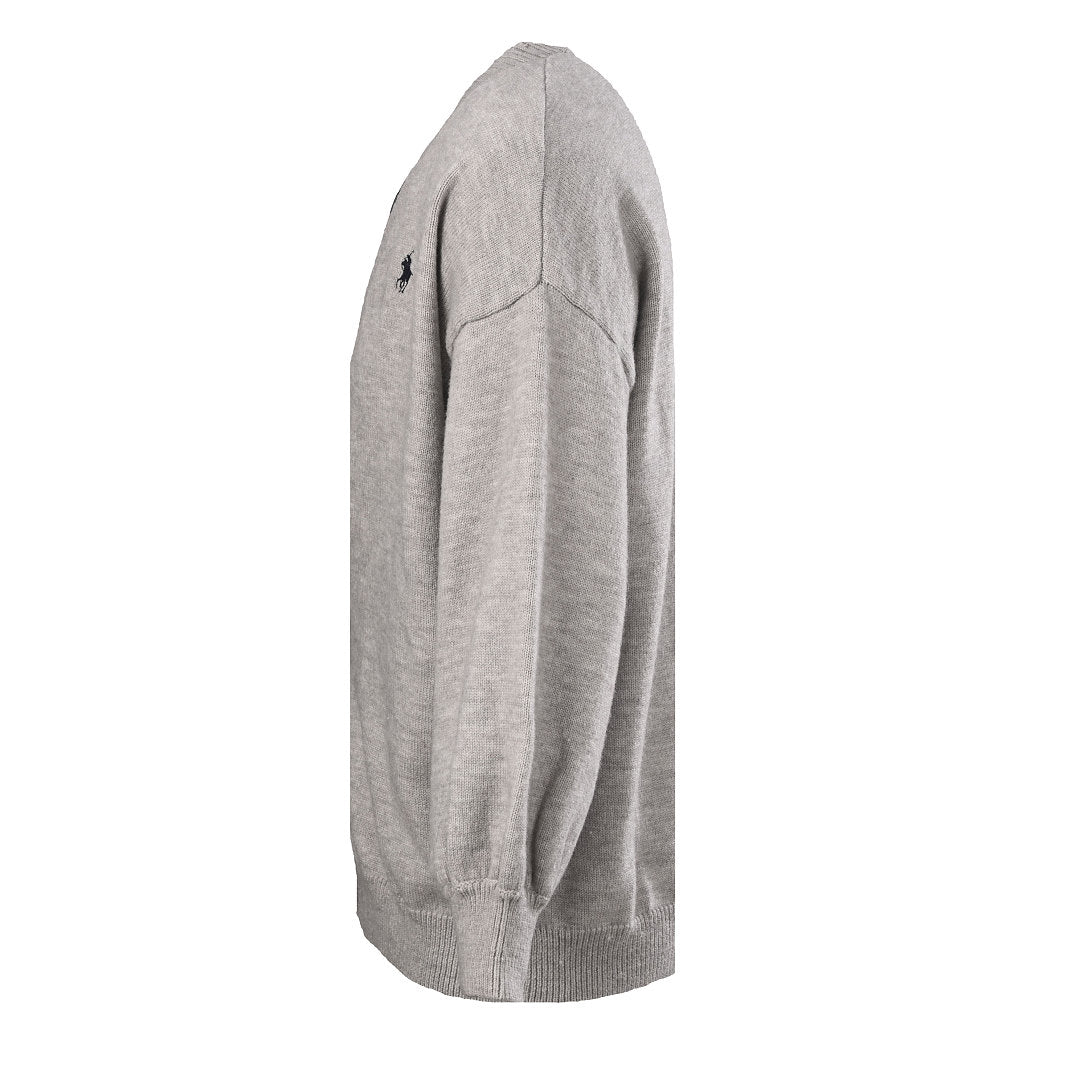 Ralph Lauren V-Neck Wool-Blend Knit Cardigan - Gray - view 2
