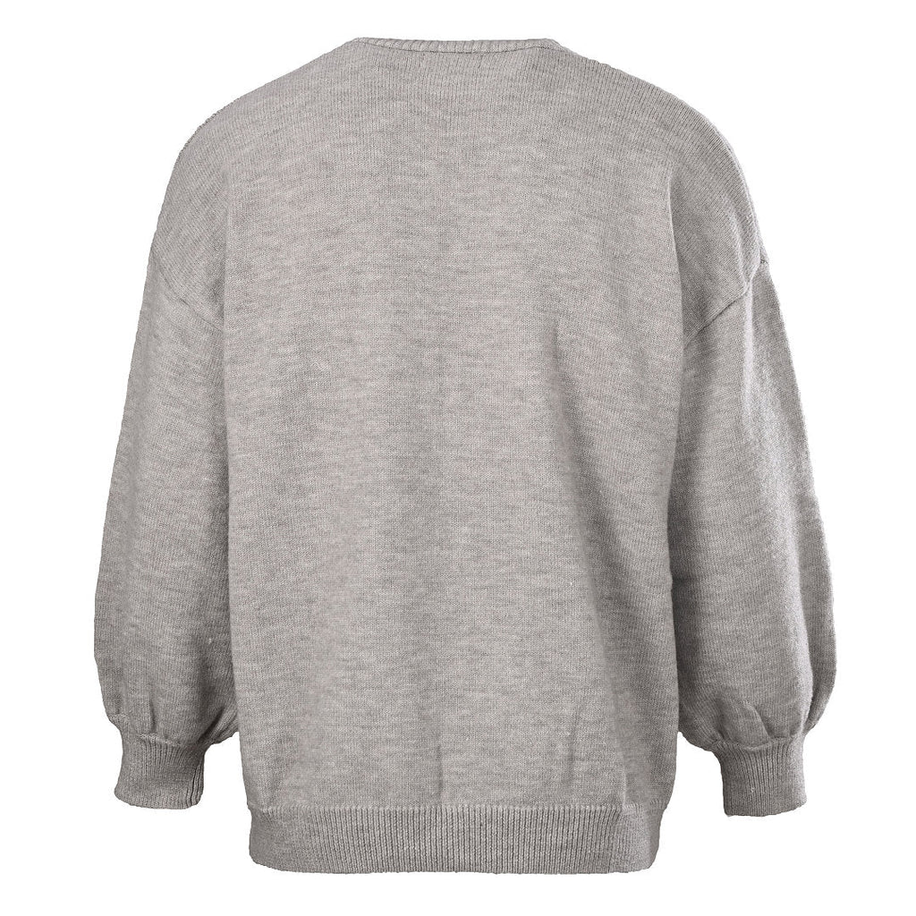 Ralph Lauren V-Neck Wool-Blend Knit Cardigan - Gray - view 3