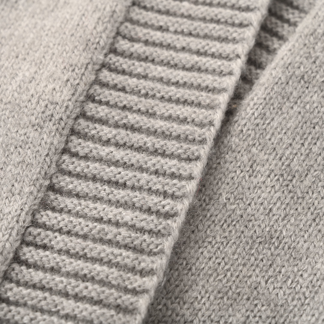 Ralph Lauren V-Neck Wool-Blend Knit Cardigan - Gray - view 8