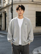 Ralph Lauren V-Neck Wool-Blend Knit Cardigan - Gray - view 20