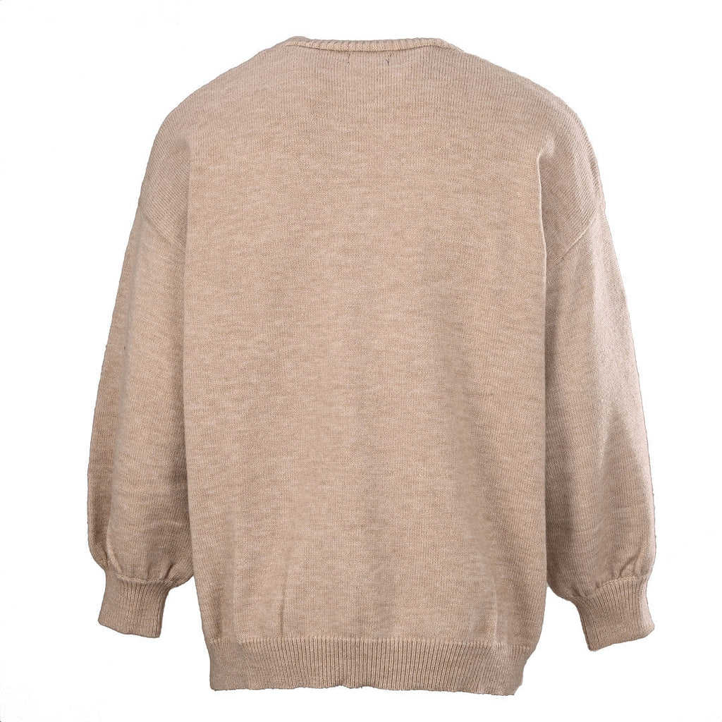 Ralph Lauren V-Neck Wool-Blend Knit Cardigan - Taupe - view 3