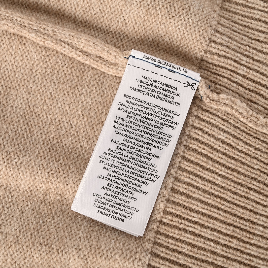 Ralph Lauren V-Neck Wool-Blend Knit Cardigan - Taupe - view 4