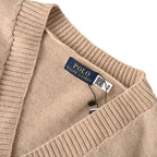 Ralph Lauren V-Neck Wool-Blend Knit Cardigan - Taupe - view 10