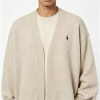 Ralph Lauren V-Neck Wool-Blend Knit Cardigan - Taupe - view 12