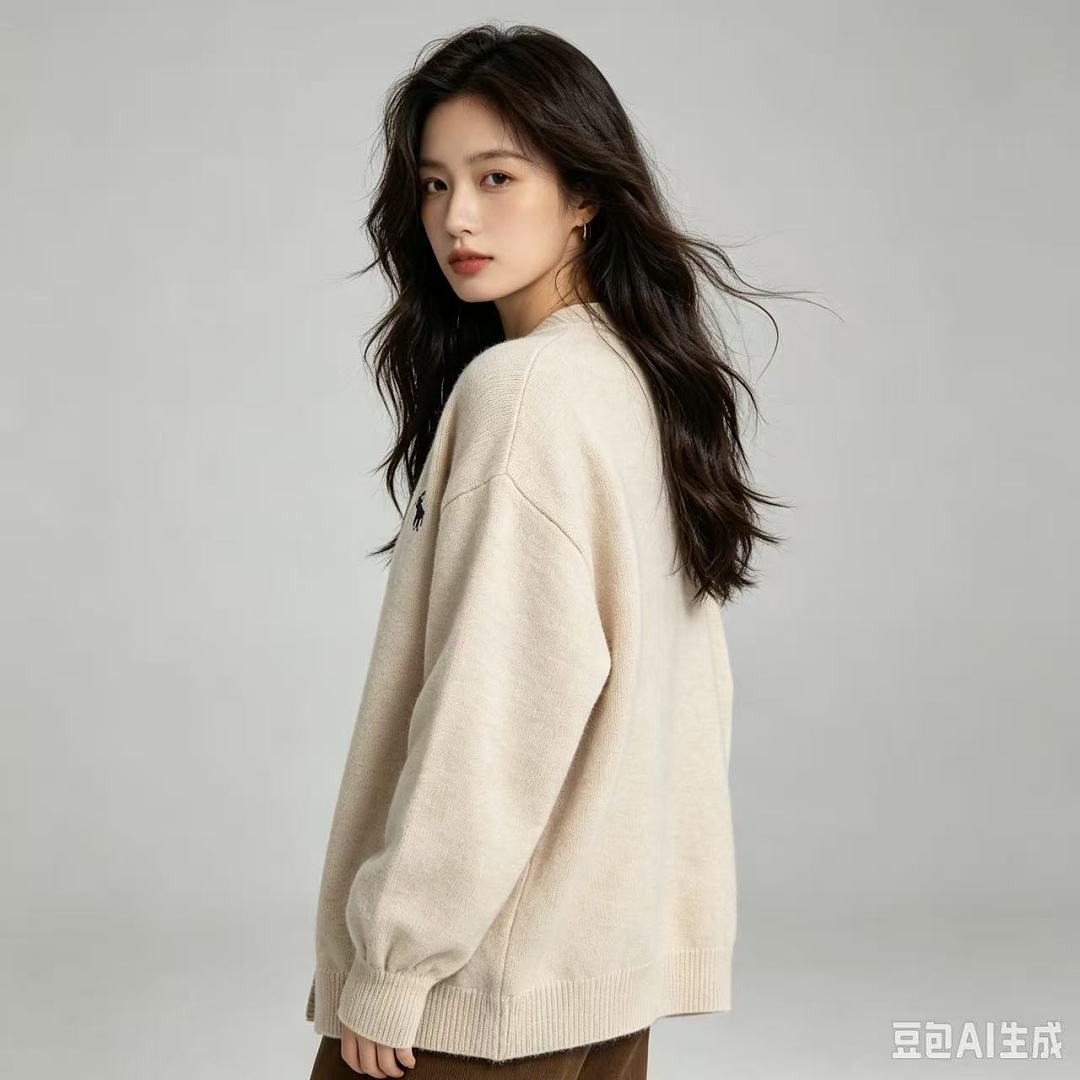 Ralph Lauren V-Neck Wool-Blend Knit Cardigan - Taupe - view 15