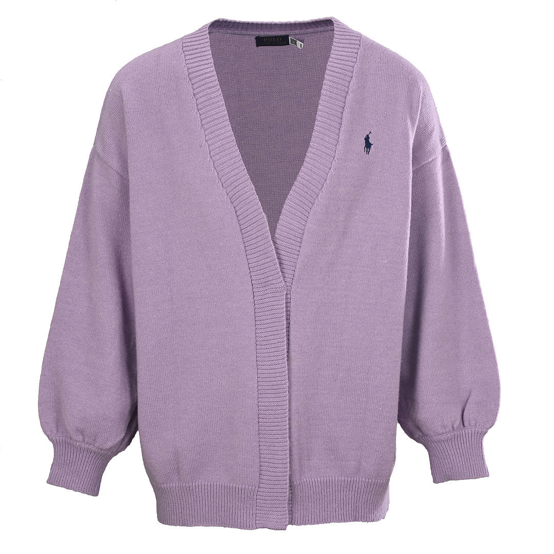 Ralph Lauren V-Neck Wool-Blend Knit Cardigan - Lavender - view 1