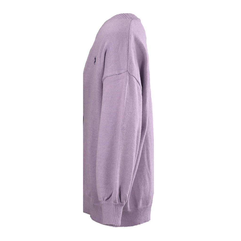 Ralph Lauren V-Neck Wool-Blend Knit Cardigan - Lavender - view 2