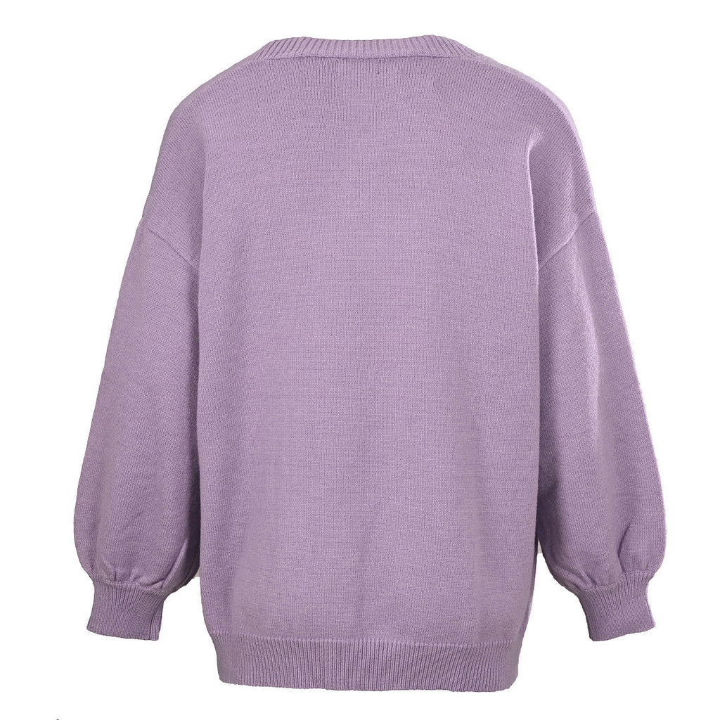 Ralph Lauren V-Neck Wool-Blend Knit Cardigan - Lavender - view 3
