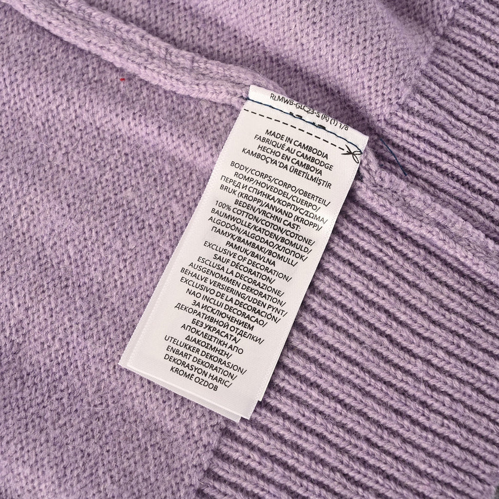 Ralph Lauren V-Neck Wool-Blend Knit Cardigan - Lavender - view 4