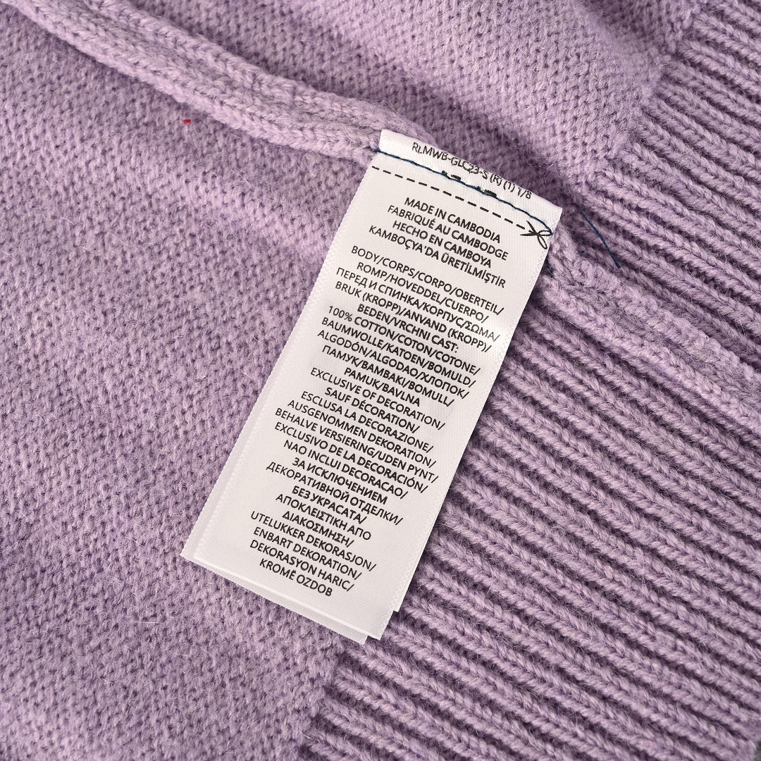 Ralph Lauren V-Neck Wool-Blend Knit Cardigan - Lavender - view 4