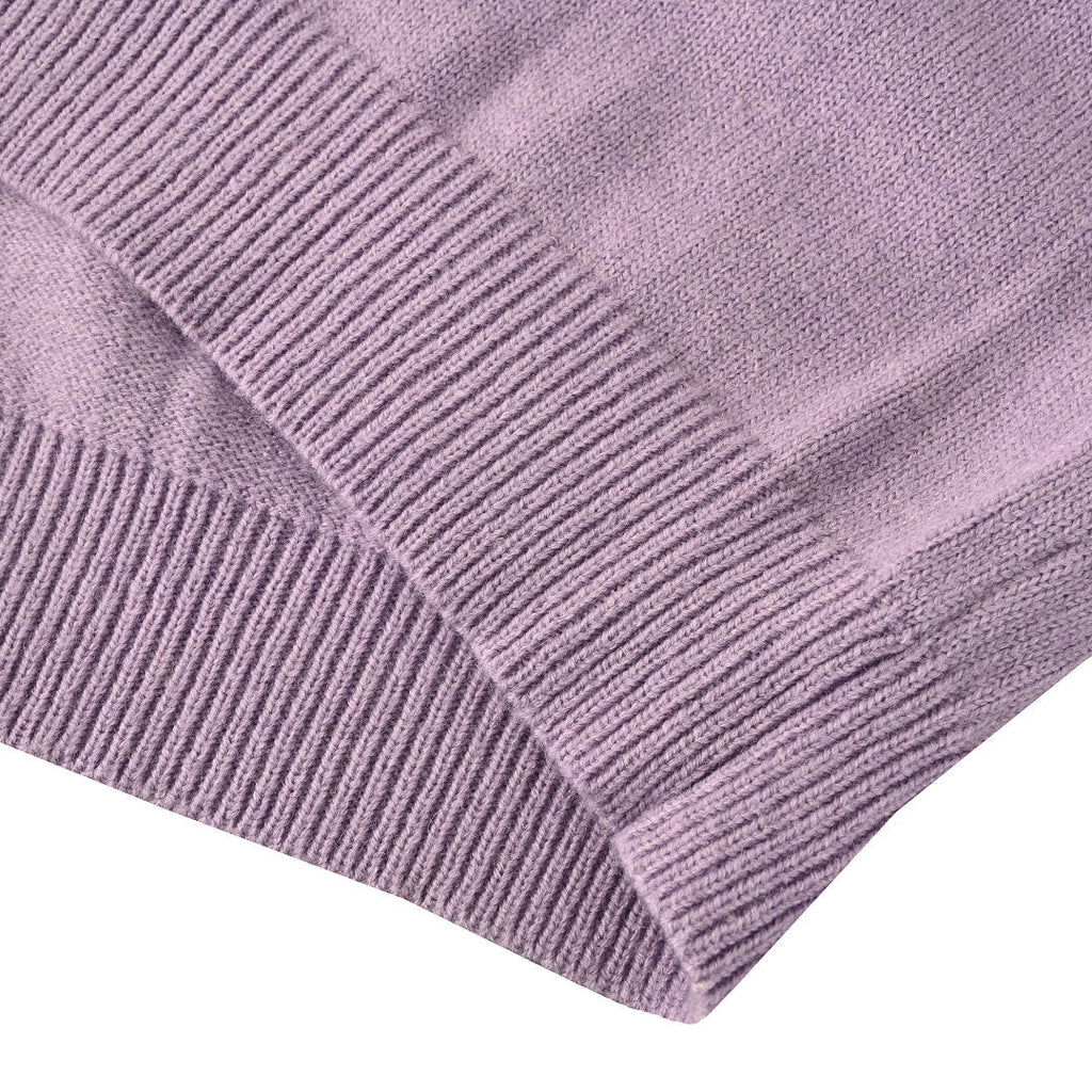 Ralph Lauren V-Neck Wool-Blend Knit Cardigan - Lavender - view 5