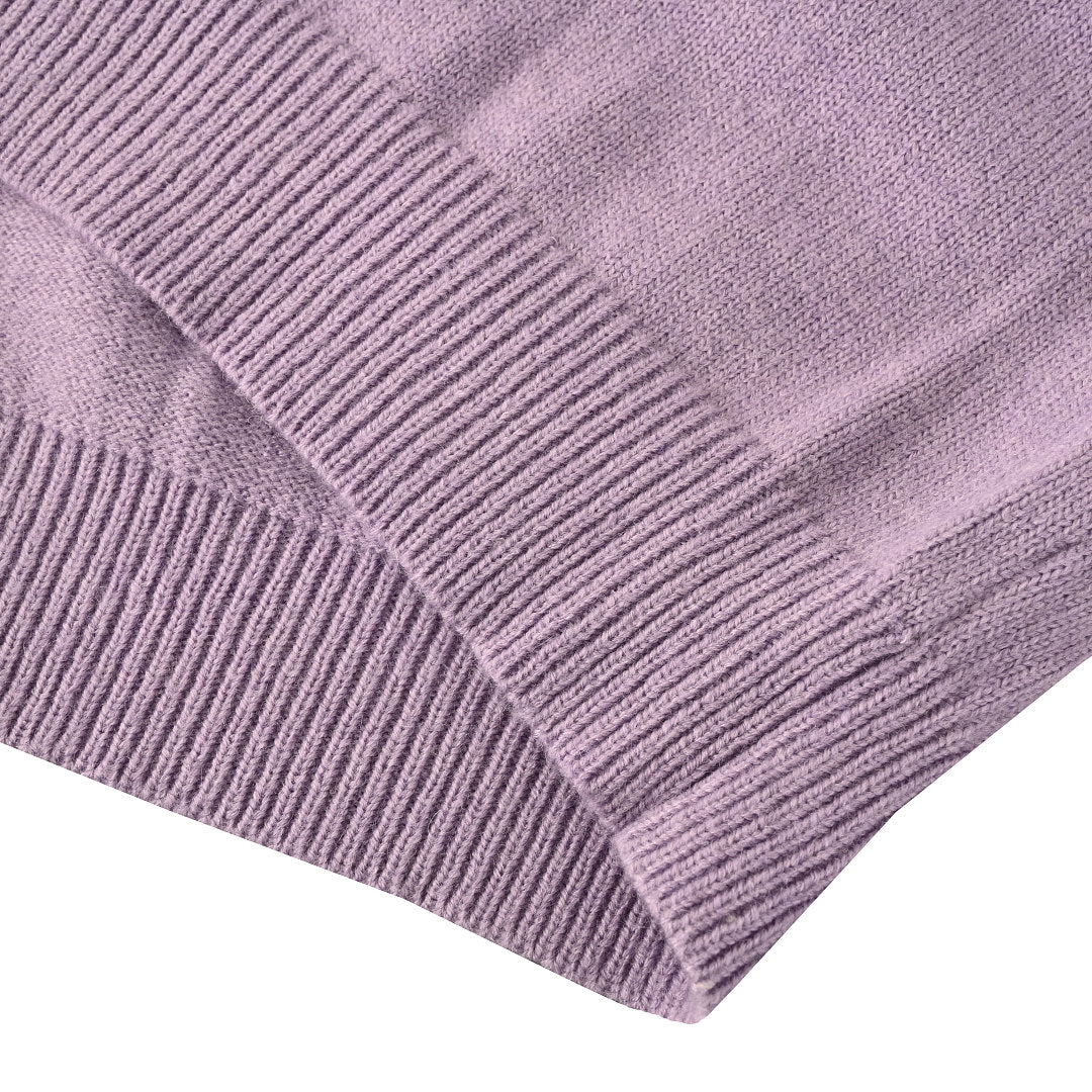 Ralph Lauren V-Neck Wool-Blend Knit Cardigan - Lavender - view 5