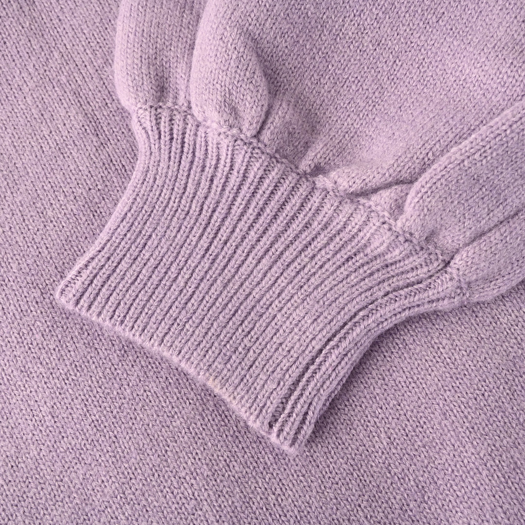 Ralph Lauren V-Neck Wool-Blend Knit Cardigan - Lavender - view 7