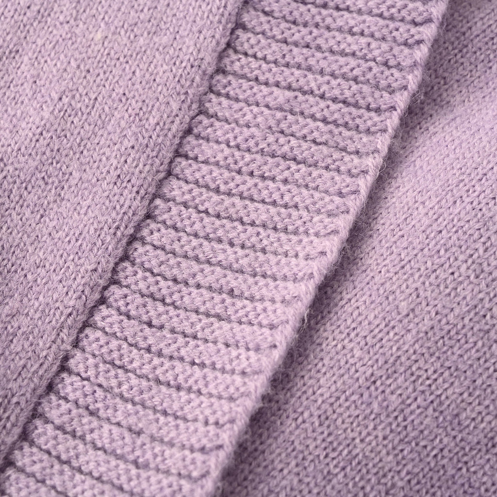Ralph Lauren V-Neck Wool-Blend Knit Cardigan - Lavender - view 8