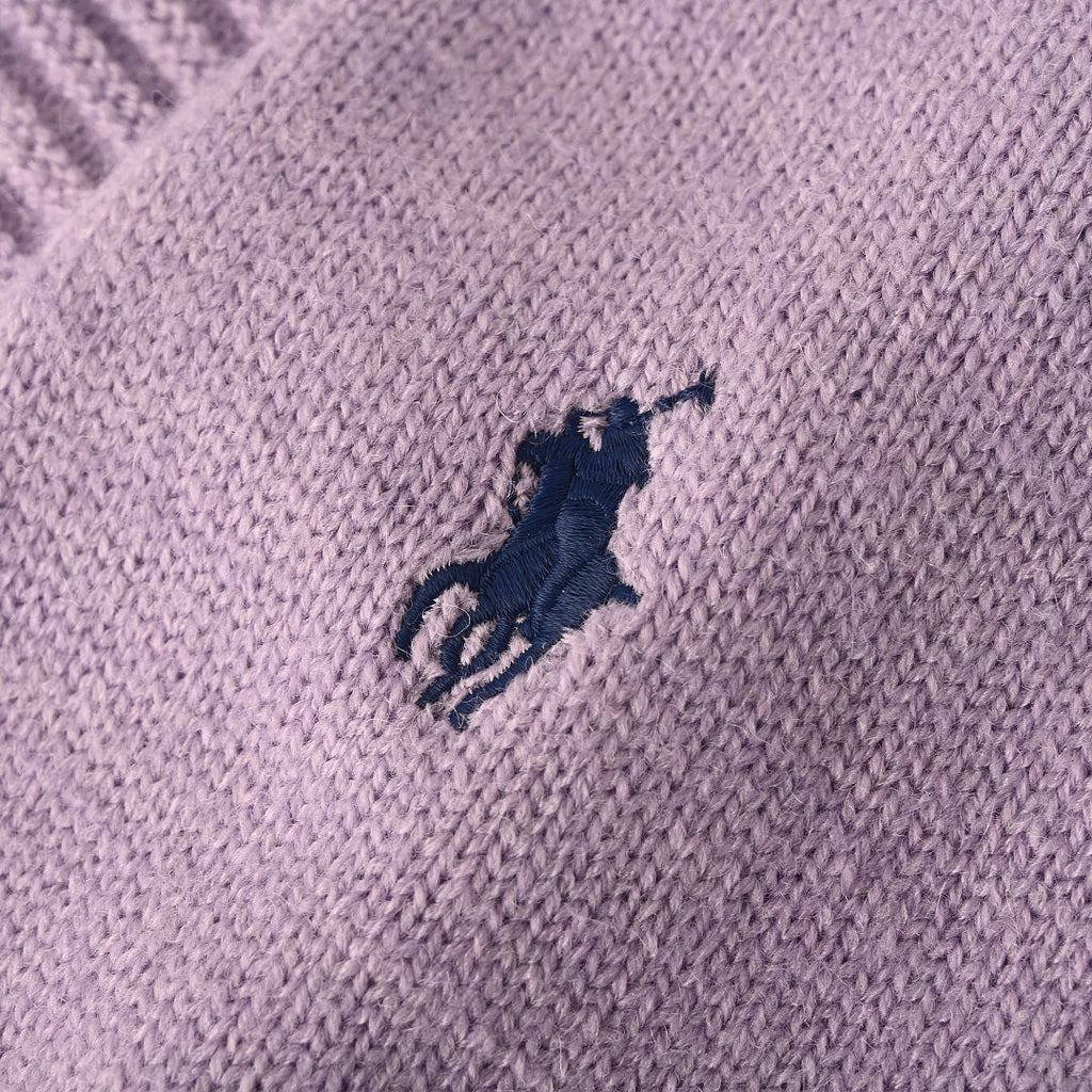 Ralph Lauren V-Neck Wool-Blend Knit Cardigan - Lavender - view 9