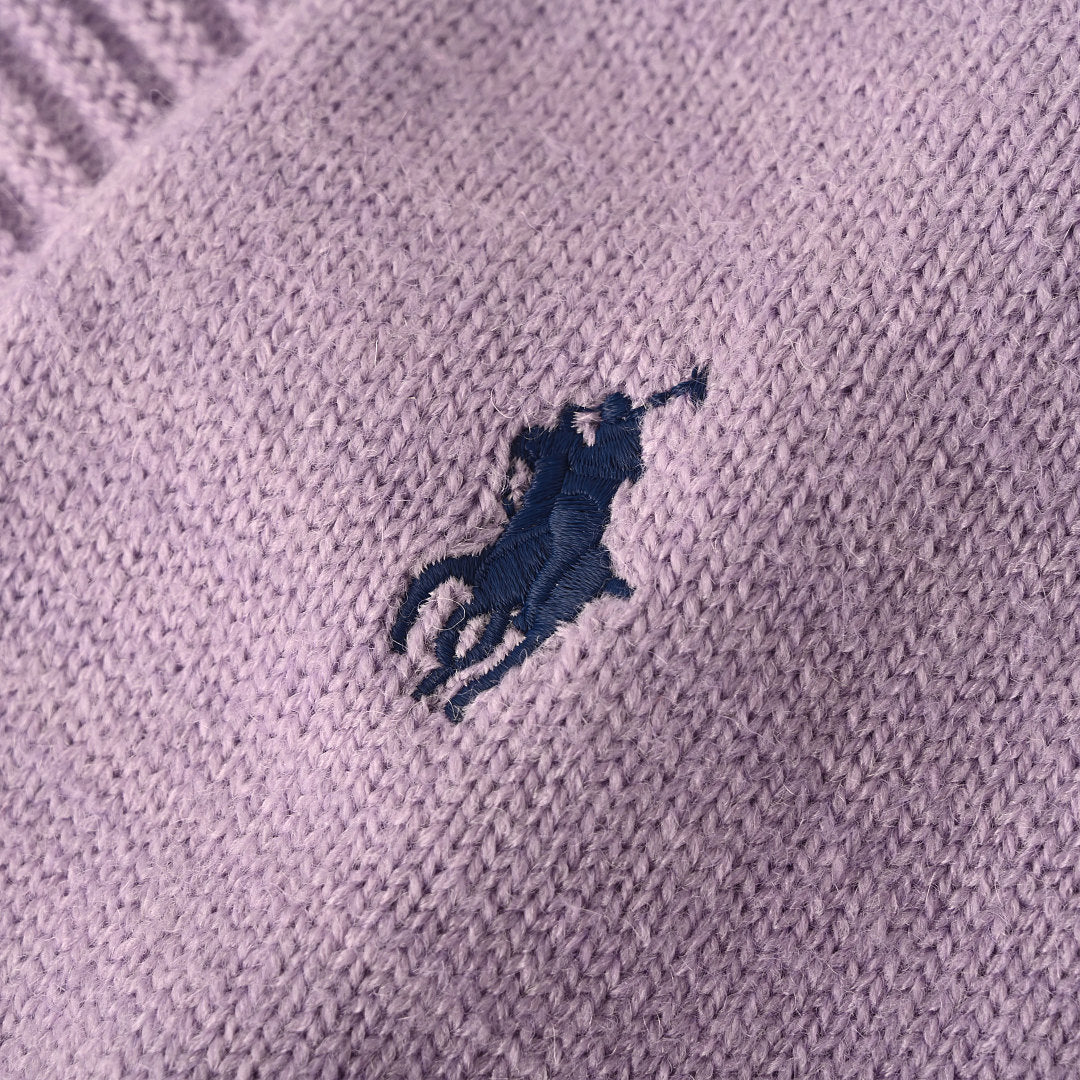 Ralph Lauren V-Neck Wool-Blend Knit Cardigan - Lavender - view 9