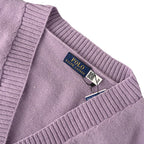 Ralph Lauren V-Neck Wool-Blend Knit Cardigan - Lavender - view 10
