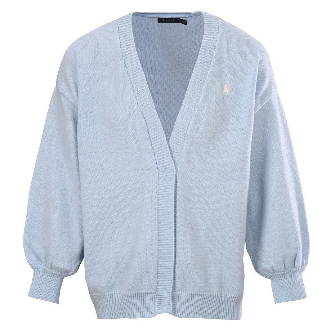 Ralph Lauren V-Neck Wool-Blend Knit Cardigan - Light Blue - view 1