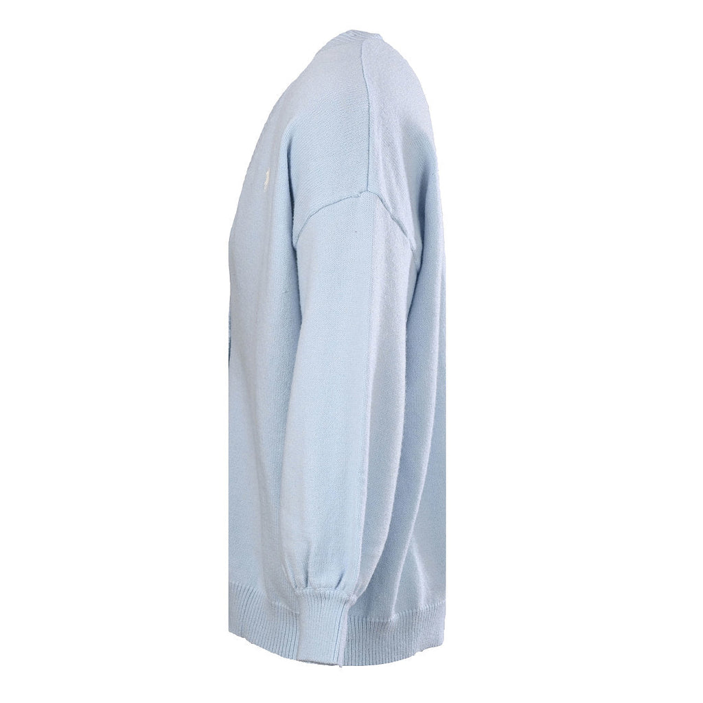 Ralph Lauren V-Neck Wool-Blend Knit Cardigan - Light Blue - view 2