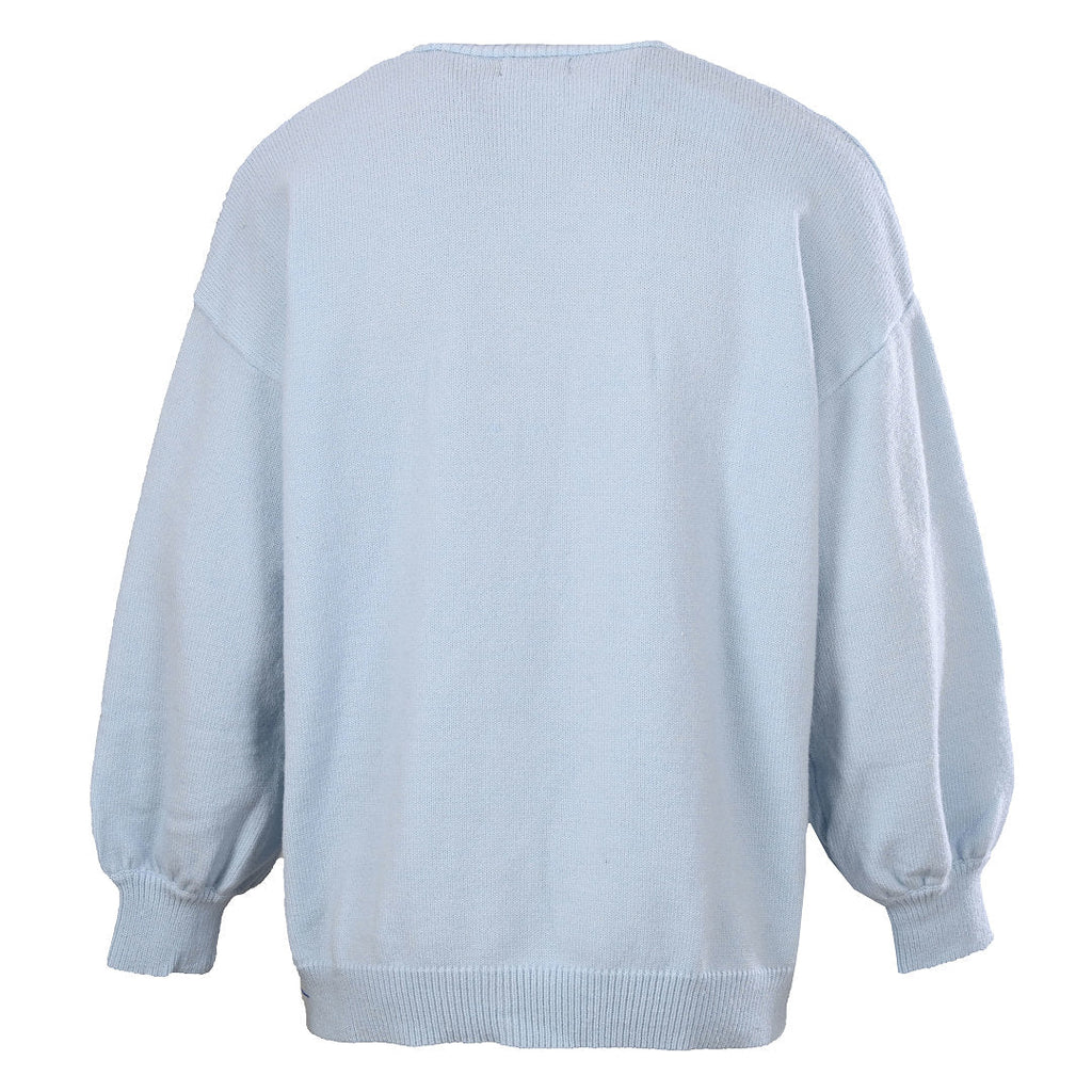 Ralph Lauren V-Neck Wool-Blend Knit Cardigan - Light Blue - view 3