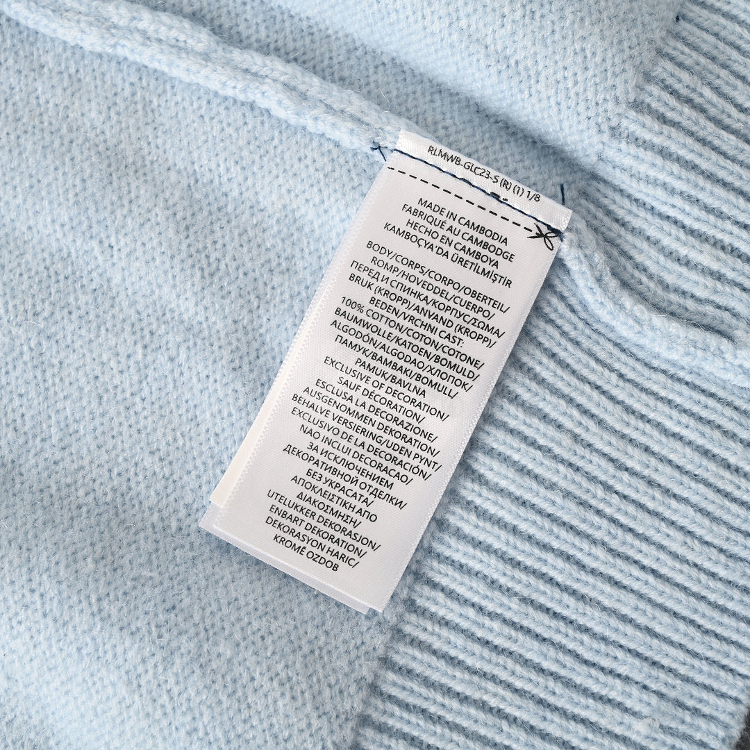 Ralph Lauren V-Neck Wool-Blend Knit Cardigan - Light Blue - view 4