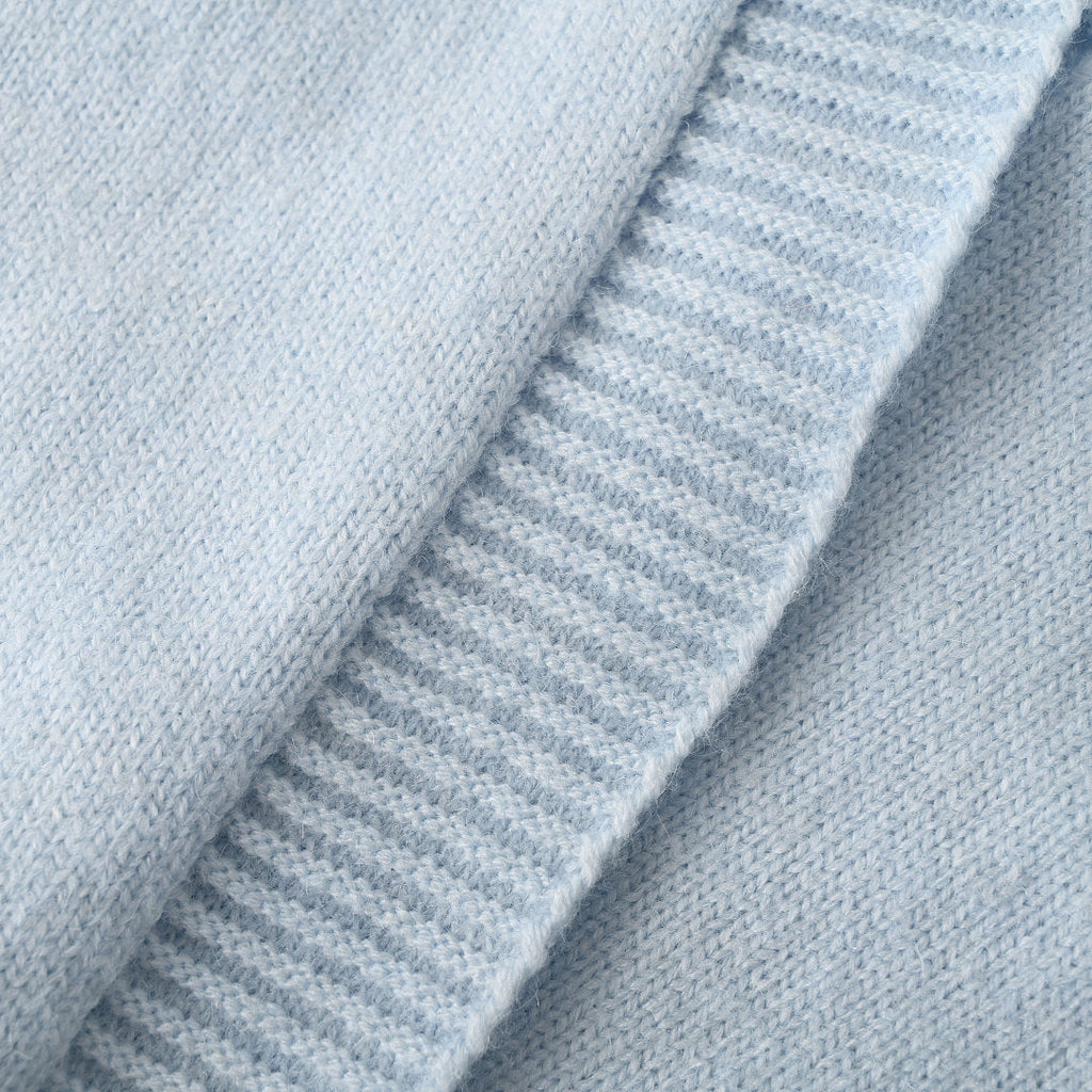 Ralph Lauren V-Neck Wool-Blend Knit Cardigan - Light Blue - view 8