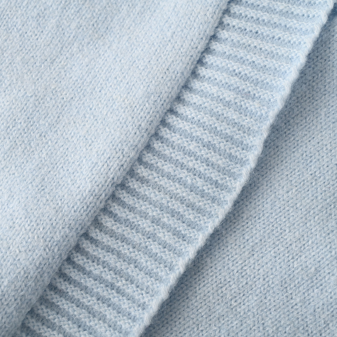 Ralph Lauren V-Neck Wool-Blend Knit Cardigan - Light Blue - view 8