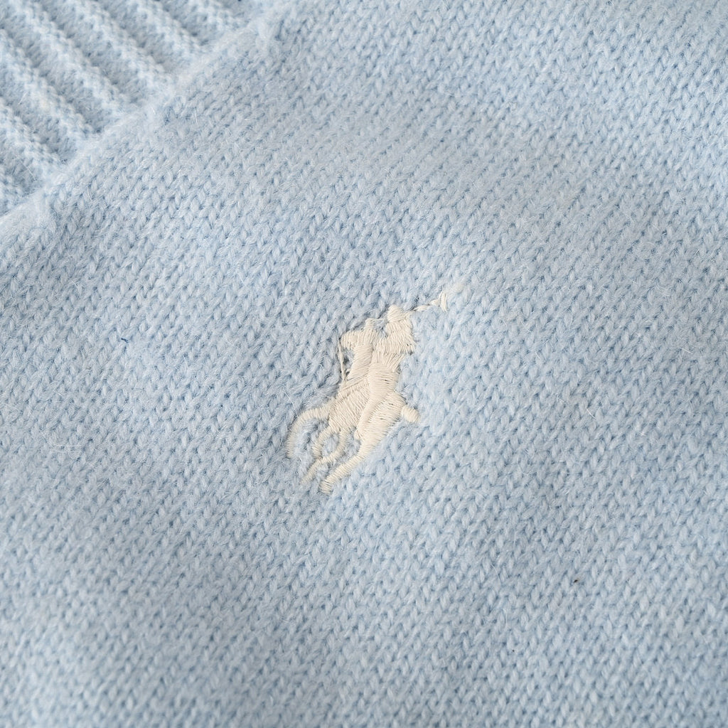Ralph Lauren V-Neck Wool-Blend Knit Cardigan - Light Blue - view 9