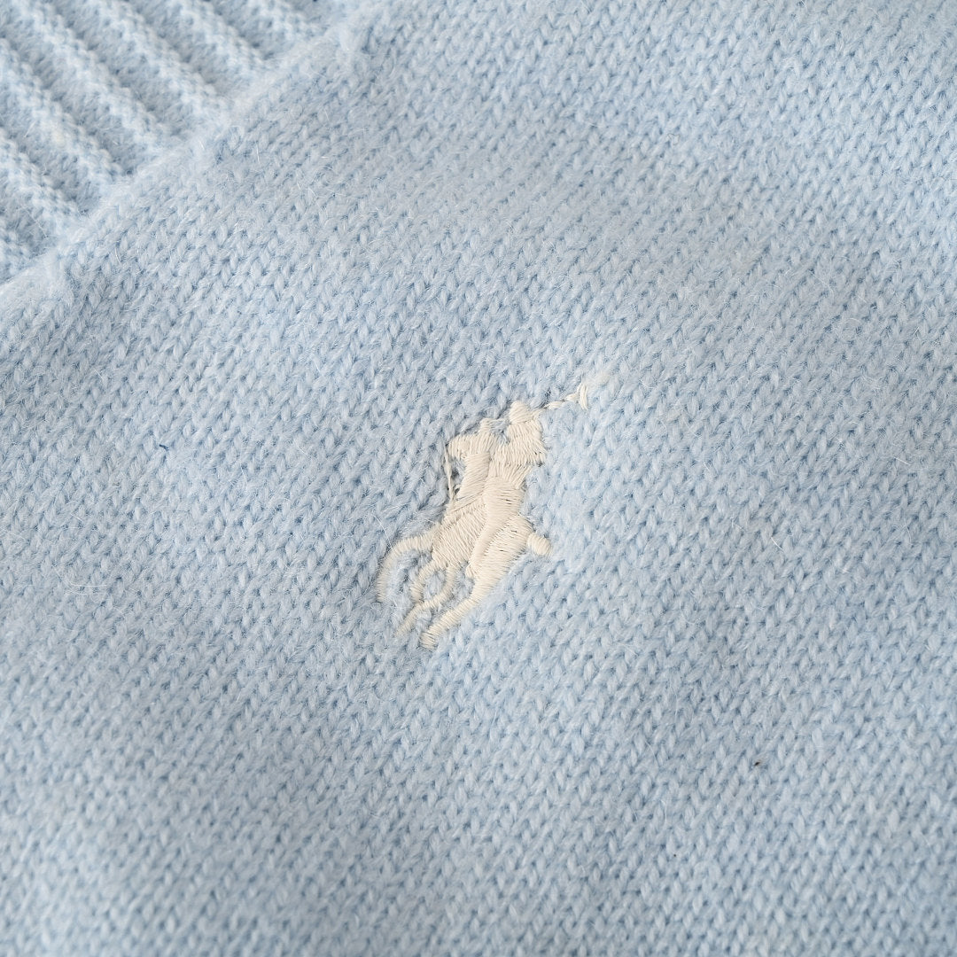 Ralph Lauren V-Neck Wool-Blend Knit Cardigan - Light Blue - view 9