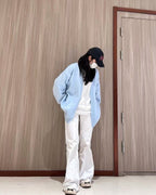 Ralph Lauren V-Neck Wool-Blend Knit Cardigan - Light Blue - view 12