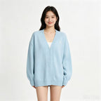 Ralph Lauren V-Neck Wool-Blend Knit Cardigan - Light Blue - view 21