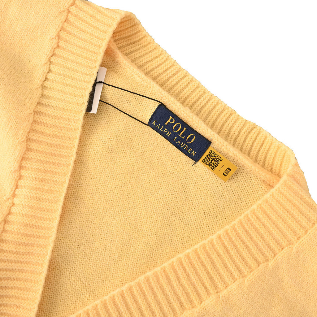 Ralph Lauren V-Neck Wool-Blend Knit Cardigan - Yellow - view 10